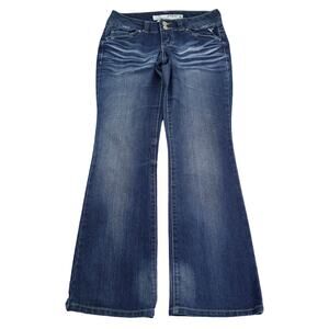 Grane Pants Womens 5 Blue Selma Low Rise Curvy Boot Zip Dark Wash Denim Jeans